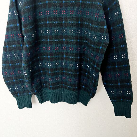 [Vintage] 90s Braemar Scottish Wool Geometric Crew Neck Sweater Size Medium M - Picture 6 of 10